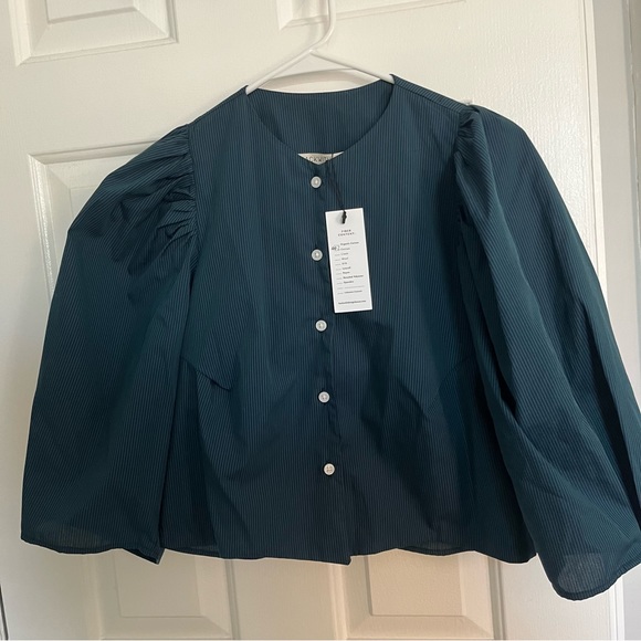 Hackwith Design House - Puff Sleeve Cropped Top - L - Picture 8 of 11